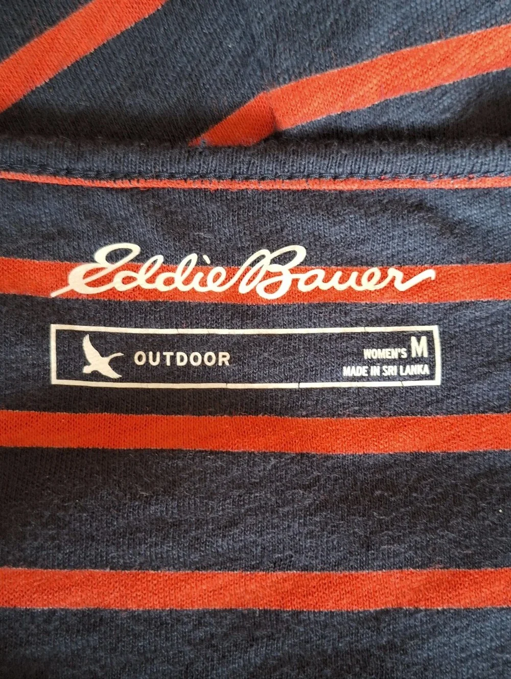 Eddie Bauer Outdoor 100% Cotton Striped Sleeveless Dress Women's Medium Navy Red